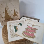 Vtg Box Set 14 Christmas Holiday Artistic Card Usa Retro Mcm Die Cut Foil. Fixed Price $50.49.