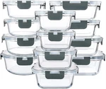 Mcirco 24-PIECE Glass Food Storage Containers With Upgraded Snap Locking Lids,. Fixed Price $60.99.