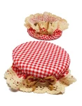 Dlk - Pieces Elasticated Jar Cover 100% Cotton, Stretchy Red Gingham (ch.... Fixed Price $44.38.
