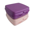 Tupperware Sandwich Keeper Set Of 2 Pink Purple. Fixed Price $46.35.