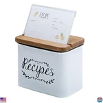 4X6 Kitchen Metal Recipe Box With Cards & Dividers, White Organization Storage. Fixed Price $51.60.