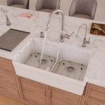 Alfi Brand AB5123-W Double Bowl Fireclay Apron Front Kitchen Sink White. Fixed Price $574.75.