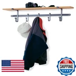 Enclume Shelf Coat Rack Hardwood Hammered Steel SCR5 Hs. Fixed Price $216.32.