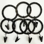Vintage Twisted Wrought Iron Curtain Rings With Clips Dark Bronze Set Of 7 2IN. Fixed Price $12.00.