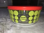 Pyrex 7201 Lime Green Polka Dot 3-CUP Glass Storage Bowl Dish With Lid 100TH Ann. Fixed Price $22.50.