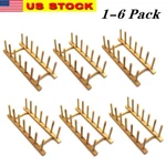 Bamboo Wooden Dish Rack, Plate Stand Pot Lid Holder, Kitchen Organizer. Fixed Price $29.99.