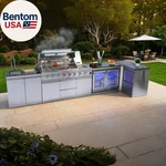 Bbq Grill Island Outdoor Kitchen: Luxury 160 Inch 6-BURNER 96000 Btu Stainless. Fixed Price $11789.08.