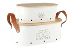 Xbopetda Potato And Onion Storage Bin, Metal With Bamboo Lid &.... Fixed Price $42.23.