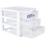 Sterilite Small 3 Unit, Clear Plastic Countertop Or Desktop Drawers,white. Fixed Price $9.98.