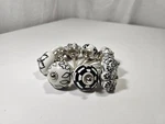 Set Of 9 Ceramic Round Black And White Knobs Dresser Kitchen Glass Unique Fun. Fixed Price $50.99.