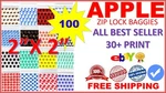 100CT 2020 Apple Small Baggies 2" X Mini Zipper Bags (all Best Seller Print). Fixed Price $8.95.