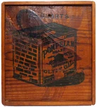 Pompeian Olive Oil Antique 2 Qt Blk Ink Stenciled Wd Box Crate Advrt Panel, Frmd. Fixed Price $127.50.