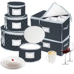 Veronly China Dinnerware Storage Containers Set- Dish Mug Stemware Cases Quilted. Fixed Price $47.15.