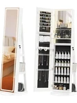 Swivel Lighted Jewelry Organizer With Mirror, Makeup Shelf, Storage Shelves, Wh. Fixed Price $100.00.