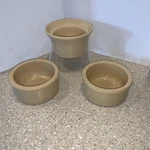 Vintage Rrp Roseville Pottery Dog Pet Dish Crocks Glazed Feeder Bowl 6 Set Of 3. Fixed Price $38.00.