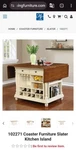 Coaster Slater Kitchen Island Wood White Brown Drawers Shelves Wine Storage. Fixed Price $300.00.
