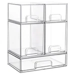 Vtopmart Stackable Storage Drawers Set Of 5, Clear Plastic Large,. Fixed Price $83.28.