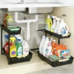 Amedele Pack Under Sink ORGANIZER,2 Tier Pull Out Adjustable Height C.... Fixed Price $29.34.