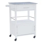 Linon Mitchell Wood Granite Top Rolling Kitchen Cart Ample Storage White. Fixed Price $225.14.