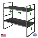 Locvcda Expandable Cabinet Organizer Shelf, Adjustable Height Riser Fo. Fixed Price $88.11.