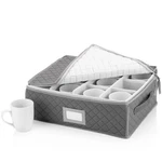 Stackstoreplusmore China Cup Storage Chest - Quilted Fabric Container Gray.... Fixed Price $30.70.