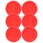 Pyrex 7200-PC 5" Storage Lid Cover Cup Red Round 6 Pack For Glass Bowl New. Fixed Price $12.22.