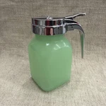 Tablecraft Jadeite Green Glass Syrup Dispenser 6 Oz. 2.5 X 4.75 Metal Lid New. Fixed Price $29.29.