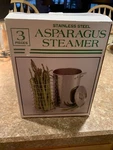 Rsvp Stainless Asparagus Steamer 9"X5.5" W-steel Wire Basket & Lid 5243. Fixed Price $30.00.