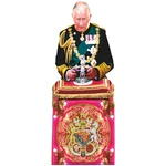 H10520 King Charles Iii Reaching For Crown Cardboard Cutout Standee Standup. Fixed Price $49.99.