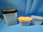 Tupperware Spice Shaker Jar Containers, # 1846-29, 1843-31 & 1843-25. Fixed Price $19.00.