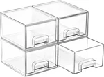 4 Pack Stackable Clear Acrylic Storage Drawers For Home Organization,kitchen. Fixed Price $29.69.