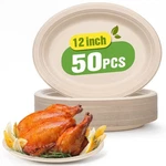 Gezond 100% Compostable Oval Paper Plates 12.5 Inch 50 Pack Large Disposable .... Fixed Price $34.32.