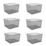 Ybm Home Wire Mesh Open Bin Basket Black 10 In. X 9 6 Pack. Fixed Price $69.99.