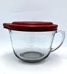 Anchor Hocking Batter BOWL-2 Quart 8 Cups-glass Mixing With Red Lid-usa. Fixed Price $24.99.