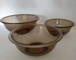 Set Of Pyrex Nesting Bowls Amber Brown 322 Qt /323 1.5 325 2.5 Vtg. Fixed Price $22.00.