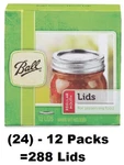 (24) Ball 12 Packs Regular Mouth Mason Canning Jar Lids (no Bands) 288. Fixed Price $139.99.