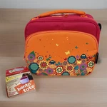 Bento Tote Box Laptop Lunches Insert Orange Pink Design Flowers Birds New. Fixed Price $13.62.