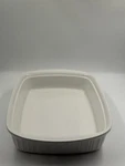 Corningware French White Stoneware Baking Dish. Microwave/oven/ Dishwasher Safe.. Fixed Price $49.99.