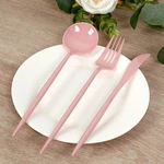 60 Dusty Rose Heavy Duty Forks Spoons And Knives Set Party Disposable Tableware. Fixed Price $10.06.