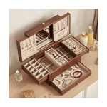 Wooden Jewelry Box For Women, 3 Level Multi-functional Drawers Black Walnut J.... Fixed Price $212.47.