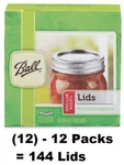 (12) Ball Packs Regular Mouth Mason Canning Jar Lids (no Bands) 144. Fixed Price $71.89.
