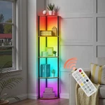 Uimoso 5 Tier Corner Shelf Tall Stand With Led Light Narrow Display Rack. Fixed Price $40.99.