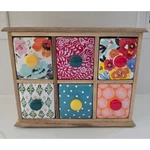 The Pioneer Woman Wood Spice Rack 6 Ceramic Drawers Floral Multicolor Organizer. Fixed Price $48.00.