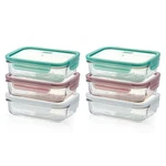 Glasslock 6PC Rectangular Storage Container Set W/ Lid 710ML. Fixed Price $55.96.