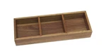 Lipper Acacia Organizer Tray, 3 Compartments, 12" W X 4.125" D 1.75" H. Fixed Price $21.99.