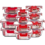 Qowoeo 12 Pack Glass Storage Containers Transparent, Stackable Design Meal Prep. Fixed Price $52.24.