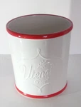 Pioneer Woman Utensil Holder Crock White Embossed Farmhouse Kitchen Decor--new. Fixed Price $19.99.