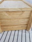 1980'S Natural Beechwood Recipe Card Box W/ Stand Lid. Fixed Price $17.49.