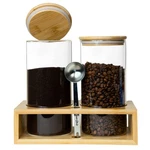 Glass Coffee Containers With Shelf Bar Organizer And Accessories. Fixed Price $19.99.