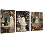 3 Pack Ghost Halloween Paint Numbers Kit Diy Wall Art Decoration Hobby. Fixed Price $18.94.